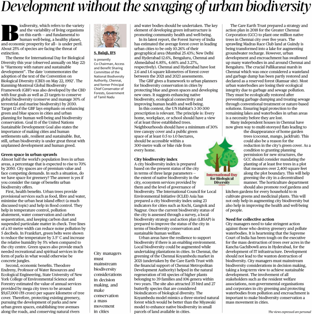 Development without the savaging of urban biodiversity