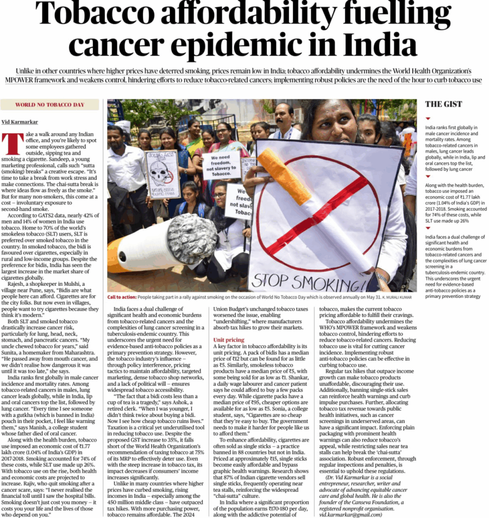 Tobacco Affordability Fuelling Cancer Epidemic in India