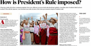 PRESIDENT'S RULE imposed