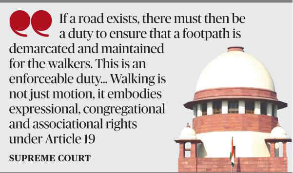 Walking on Footpath is a Fundamental Right